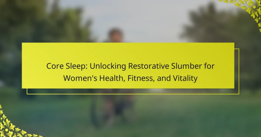 Core Sleep: Unlocking Restorative Slumber for Women’s Health, Fitness, and Vitality