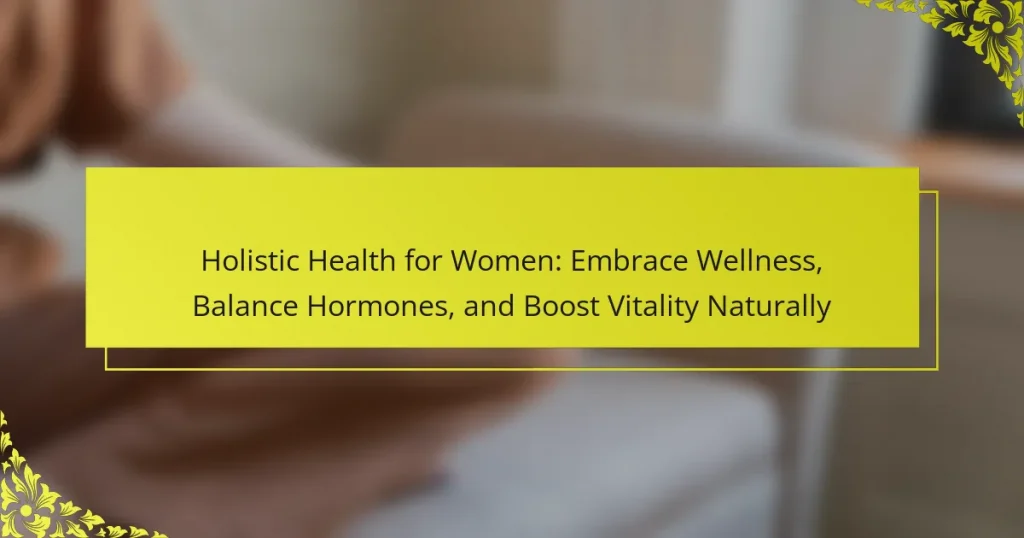 Holistic Health for Women: Embrace Wellness, Balance Hormones, and Boost Vitality Naturally