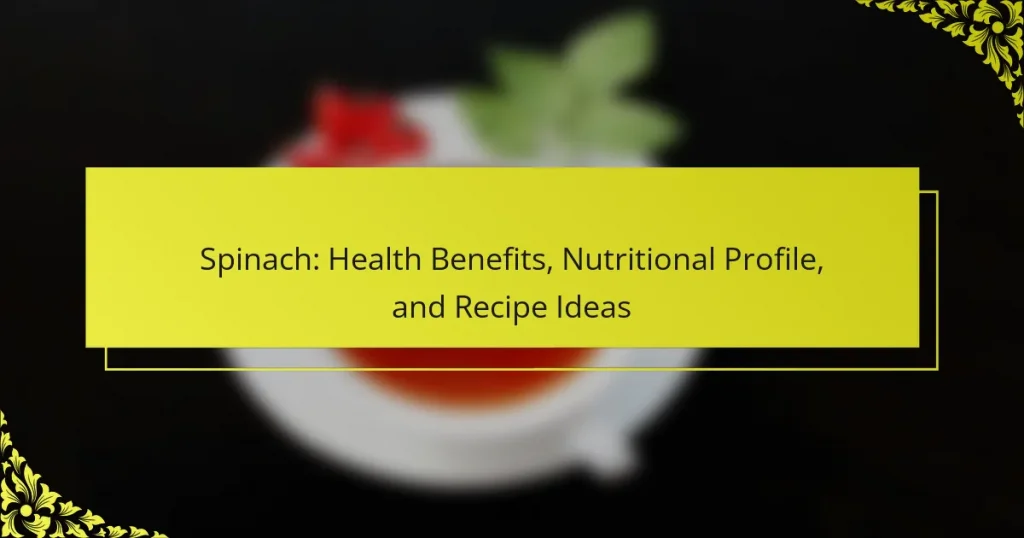 Spinach: Health Benefits, Nutritional Profile, and Recipe Ideas