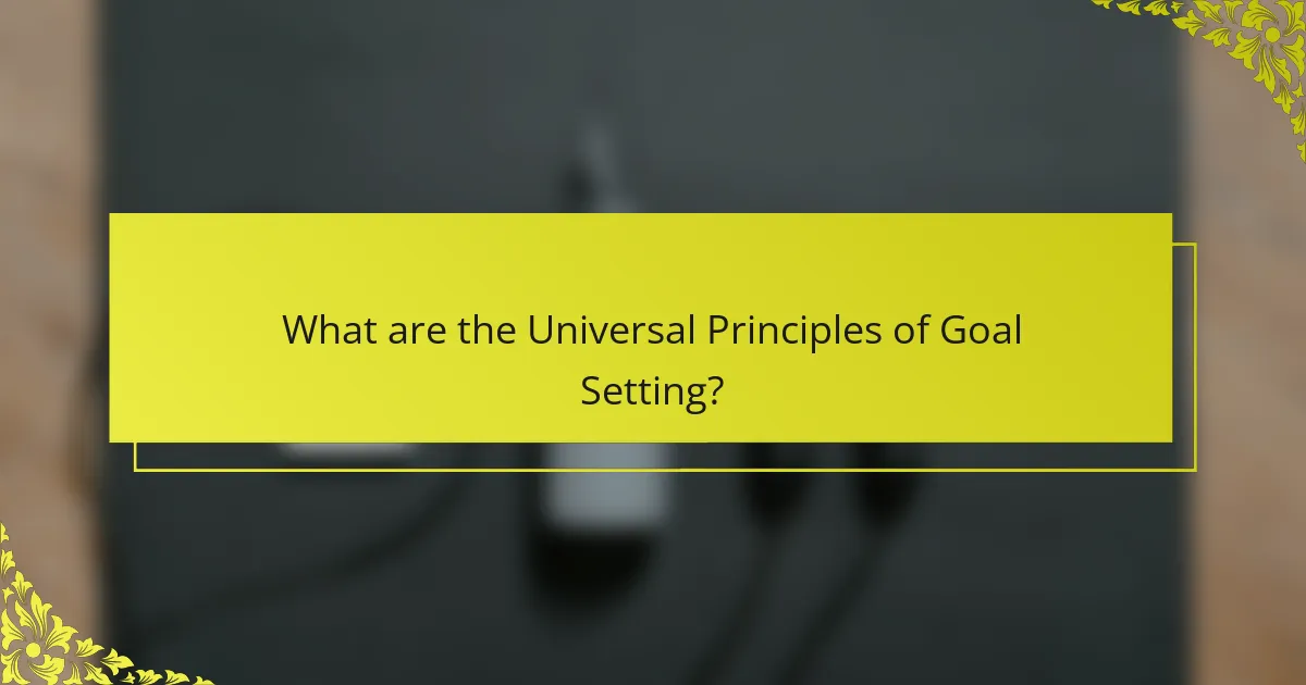 What are the Universal Principles of Goal Setting?